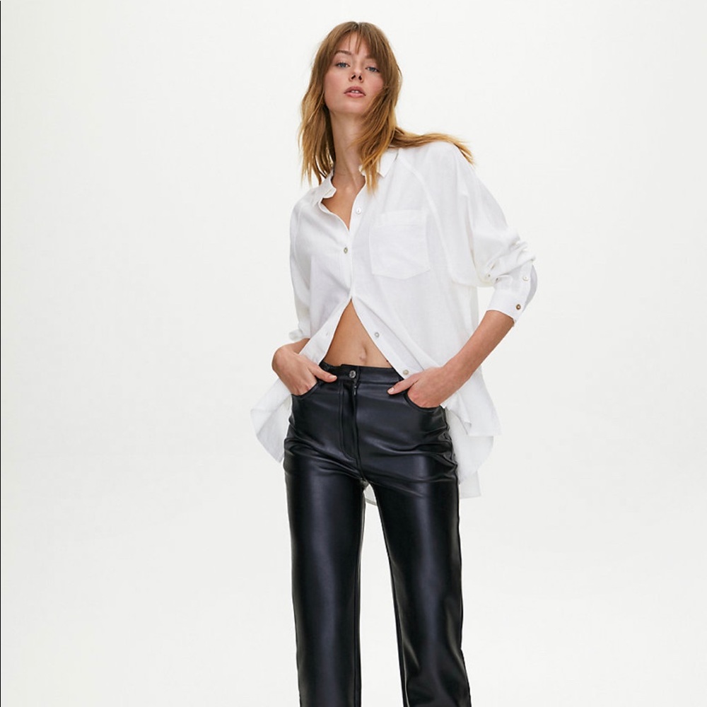 Wilfred Free Boyfriend Button-Up Shirt